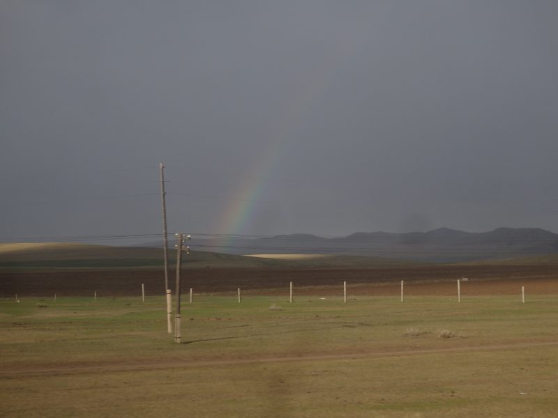 Rainbow in the Gobi Desert.