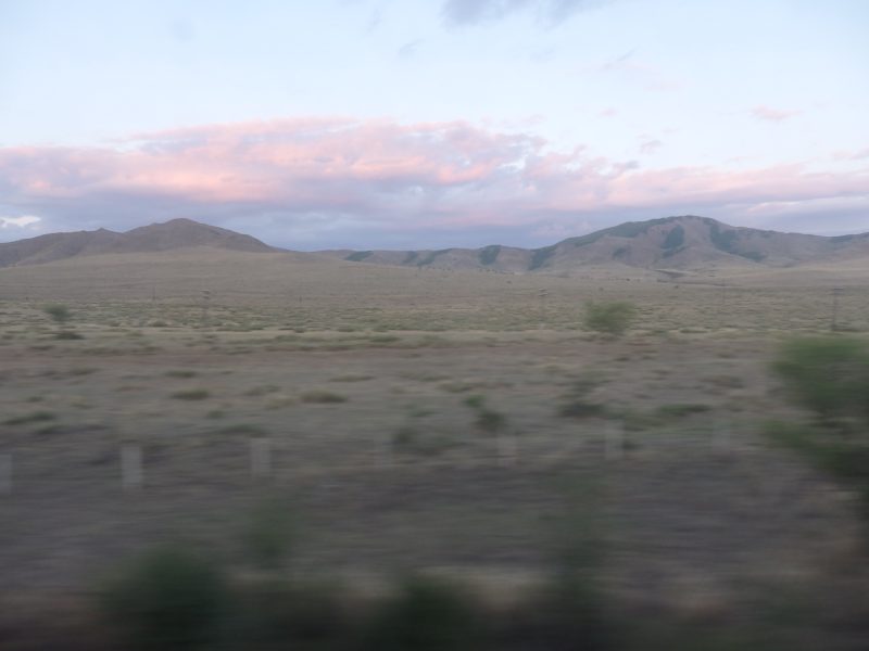 Sunset in the Gobi Desert.