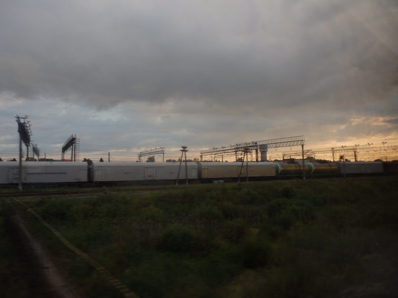 Sunset along the Trans-Siberian Railroad.