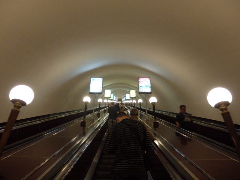 Escalator, St Petersburg metro.