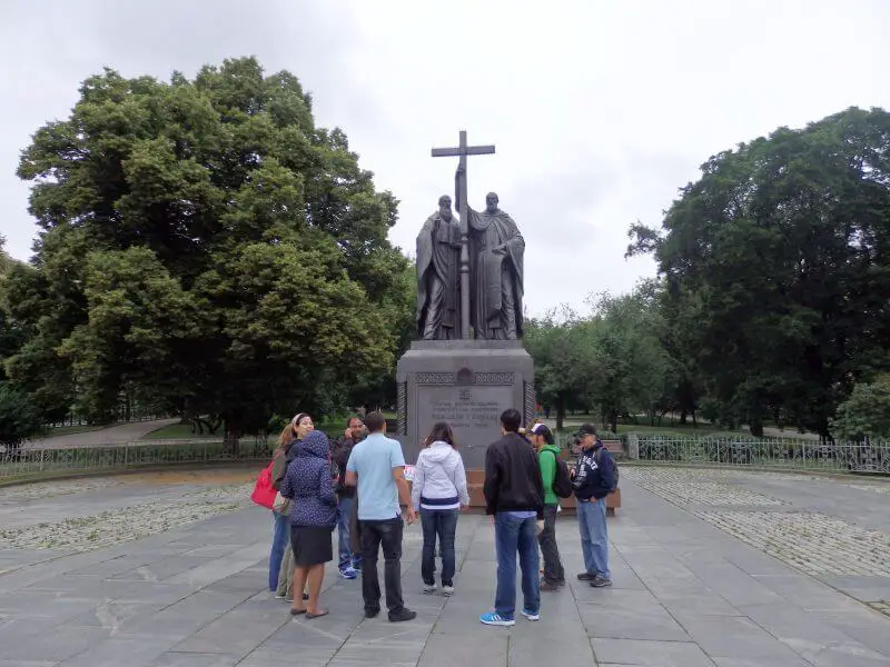 Monument to Cyril and Methodius, Slavyanskaya Square. Moscow, Russia. 