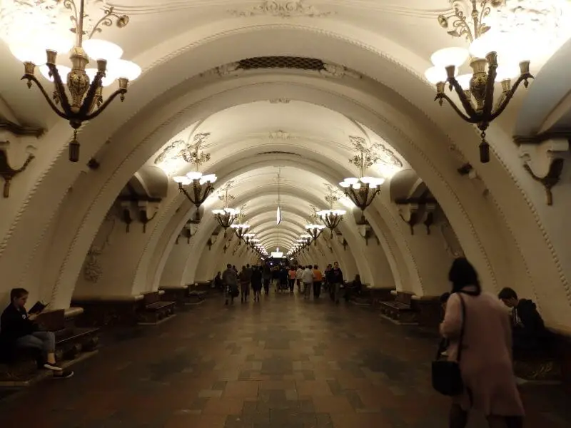 Arbaskaya Metro Station. Moscow, Russia. 