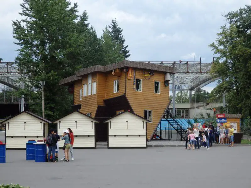 Upside down house, VDNKh. Moscow, Russia.