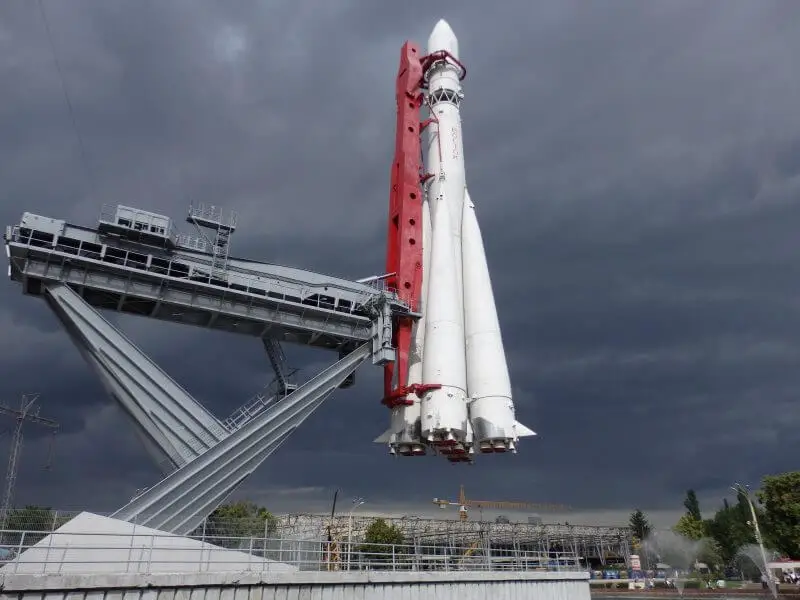 Vostok rocket, VDNKh, Moscow, Russia. 