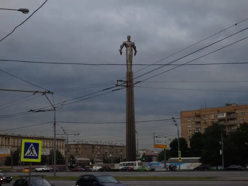 Monument to Yuri Gagarin, first person to reach space. Moscow, Russia.