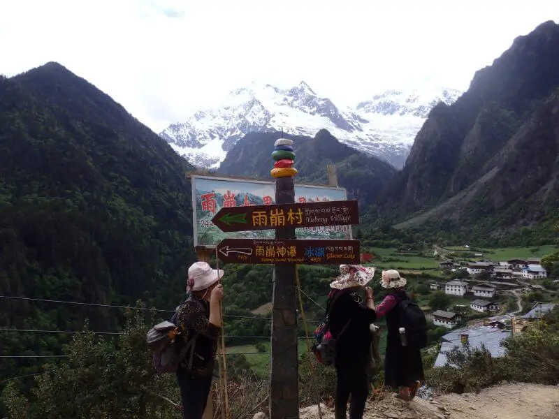 Hiking/ trekking to Yubeng, in the Meili Snow Mountain Range (Meili Xue Shan). Deqin, Yunnan, China.