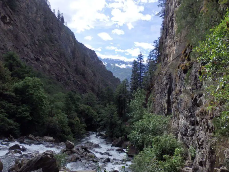 Trekking/ hiking from Lower Yubeng village to Ninong, Deqin. Yunnan, China.
