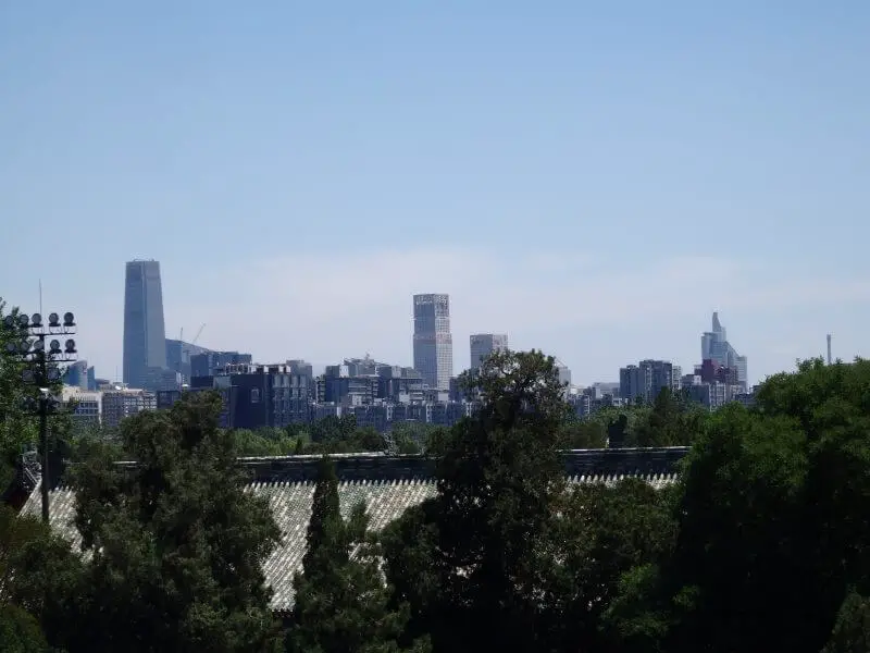 The business district, from the Temple of Heaven. Beijing, China.