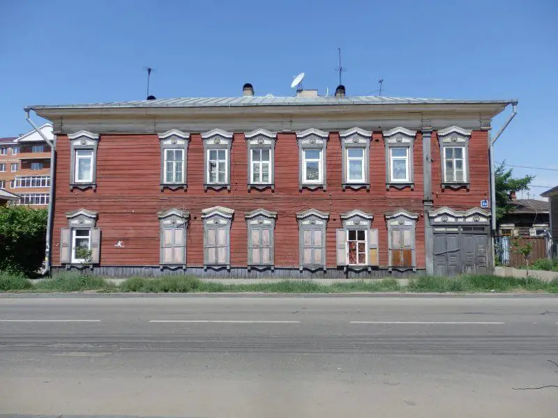 Wooden house in Irkutsk, Siberia, Russia.