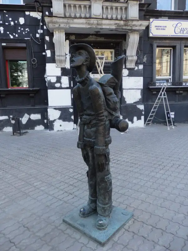 Statue in Irkutsk. Siberia, Russia.