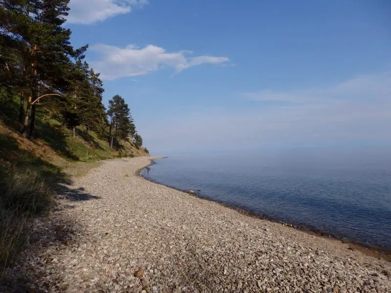 Hiking along Lake Baikal. Siberia, Russia.