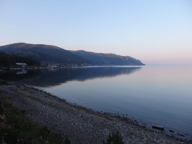 Hiking along Lake Baikal. Bolshie Koty. Siberia, Russia.