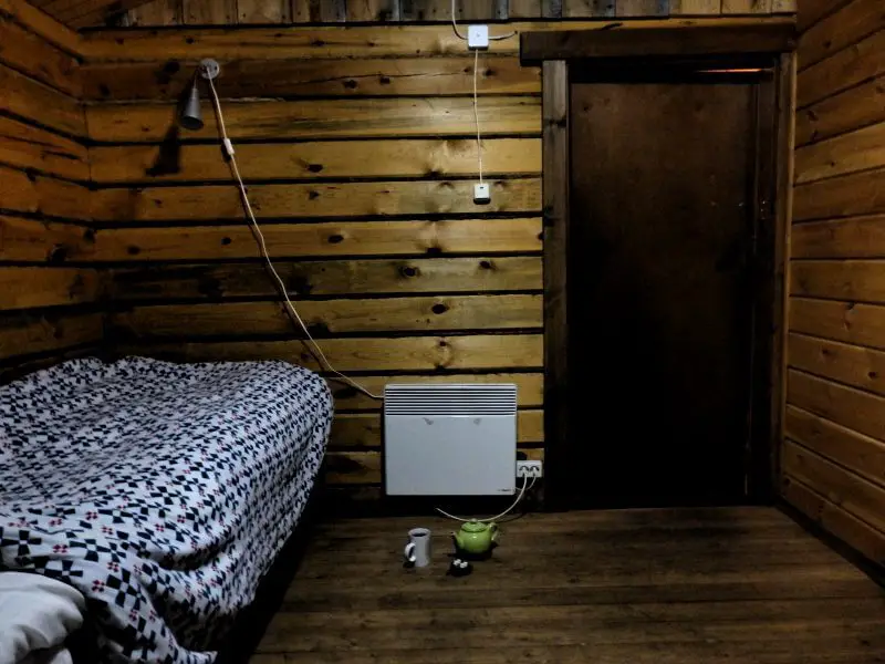My room for the night at Lesnaya 7, Bolshie Koty, Lake Baikal. Siberia, Russia.