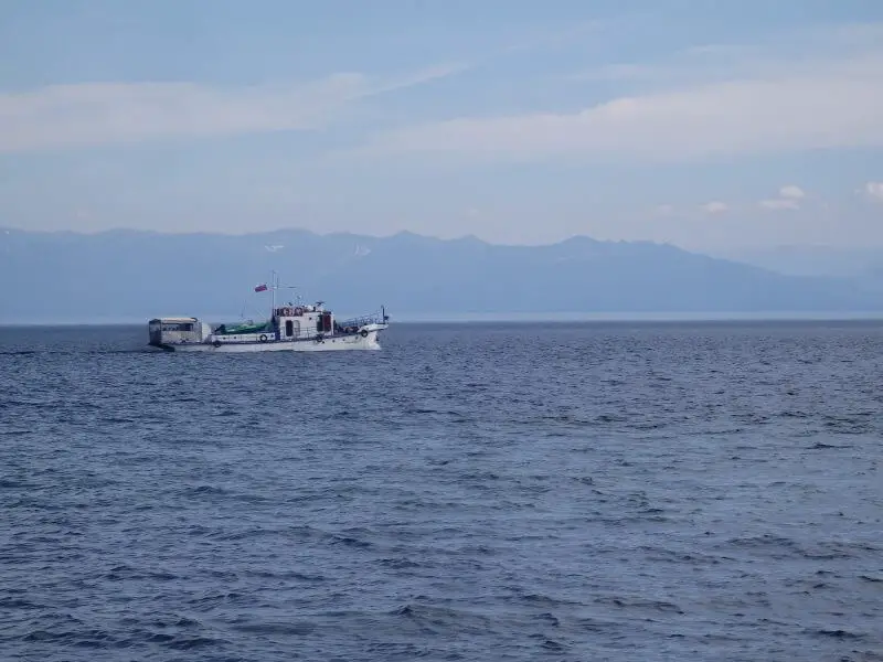 Tourist boat on Lake Baikal.