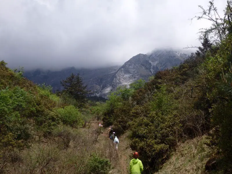 Towards the great unknown. Hiking around Yu Long Xue Shan (Jade Dragon Snow Mountain). Lijiang, Yunnan.