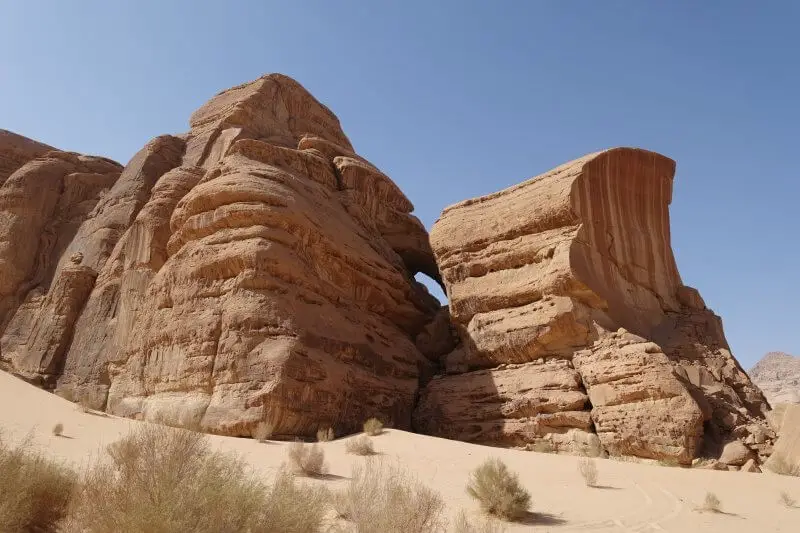 Another rock bridge high up. Wadi Rum, Jordan.
