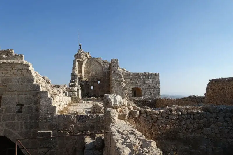 The towers at the top. Ajloun Castle, Jordan.