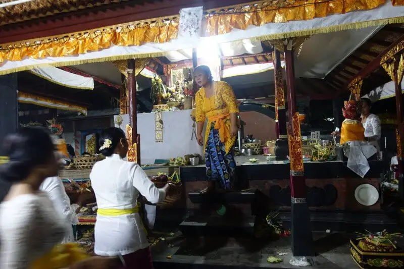 A ceremony at a Hindu temple in north Bali.