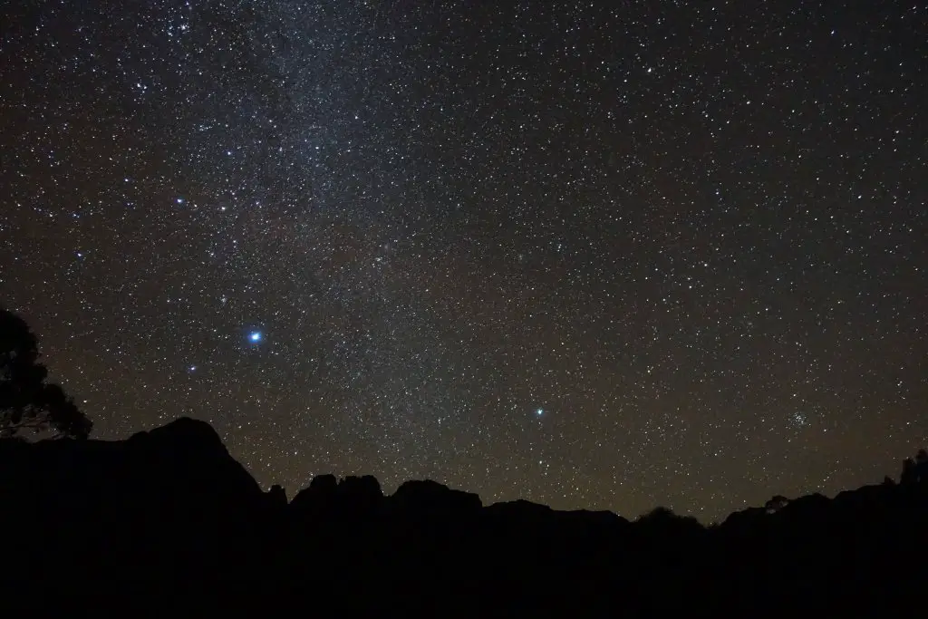 Night sky at Bert Nichols Hut, Overland Track, Tasmania.