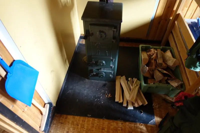 Typical fireplace in the bunks at the cabins along the Kungsleden.