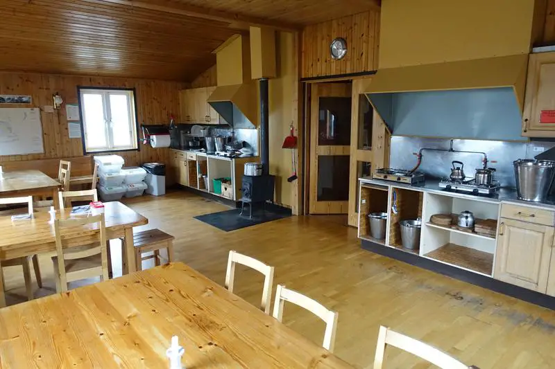 Kitchen, Tarfalastugan. Lapland, Sweden.