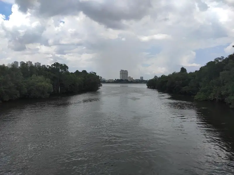 On the bridge across Sungei Buloh Besar.