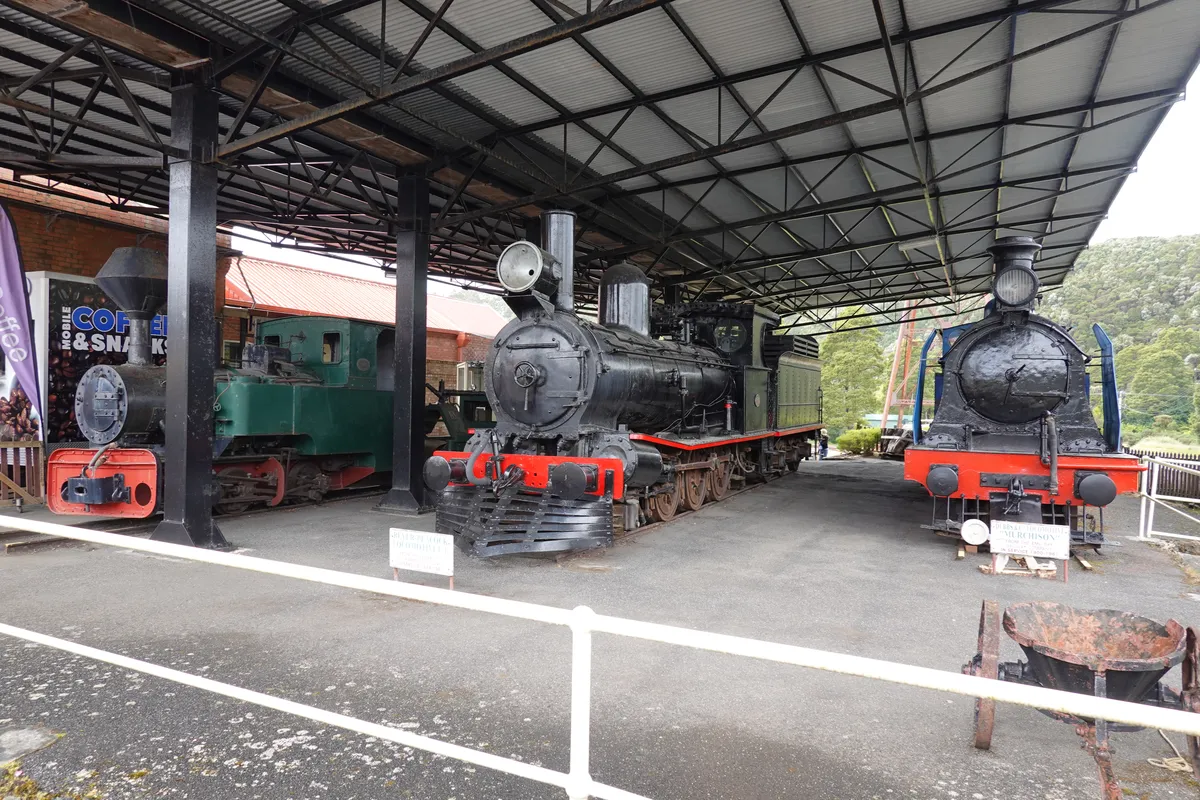 Old railway locomotives. Zeehan, Tasmania.
